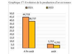 Crise dans le secteur minier en 2022: la production d’or en baisse de 13,4% comparée à 2021