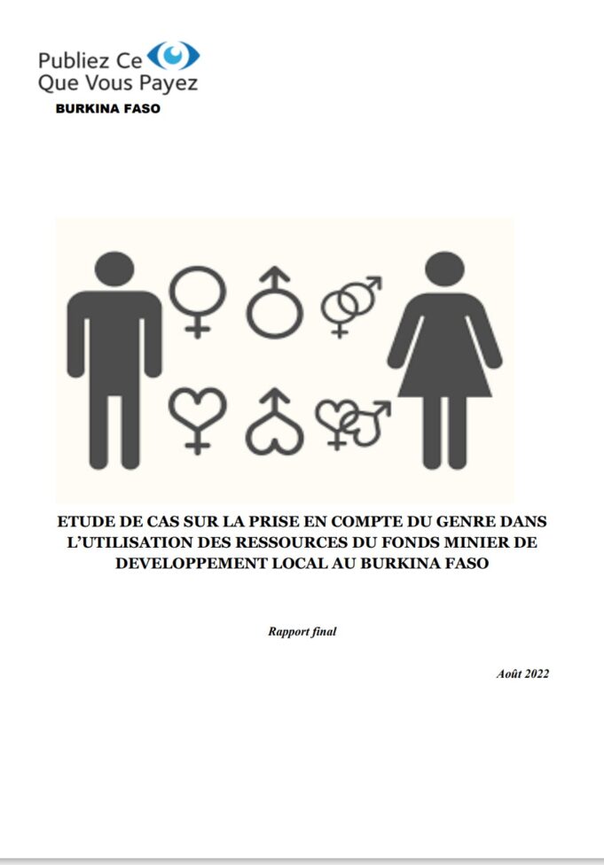 Etude de cas sur la prise en compte du genre dans l’utilisation du Fonds minier de Développement local au Burkina Faso