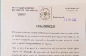 Mining titles: the Minister of Mines recommends renunciation instead of suspension