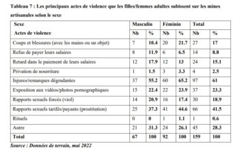 Mining sector in Burkina Faso: Understanding gender-based violence