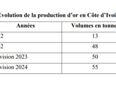 Côte d’Ivoire : 50 tonnes d’or attendus pour l’année 2023