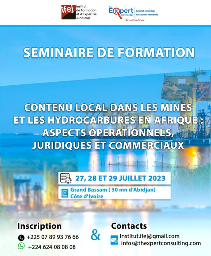 Training seminar on local content in the mining and hydrocarbons sectors