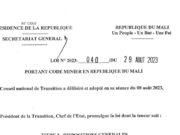 Mali’s new Mining Code: The State’s free stake in the capital of mining companies remains at 10%