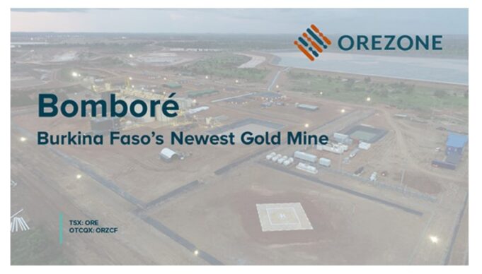 Orezone Bomboré: production of 4.399 tonnes of gold to be sold for 163 billion FCFA by 2023