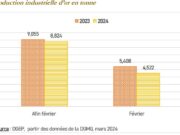 Burkina Faso : La production est de 8,824 tonnes d’or entre janvier et février 2024