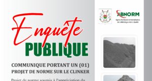 COMMUNIQUE PORTANT UN (01) PROJET DE NORME SUR LE CLINKER