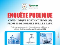 COMMUNIQUE PORTANT SUR TROIS (03) PROJETS DE NORMES SUR LES EAUX