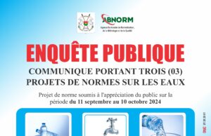 COMMUNIQUE PORTANT SUR TROIS (03) PROJETS DE NORMES SUR LES EAUX