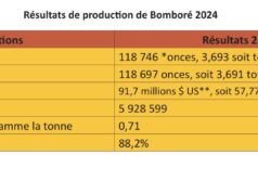 Orezone Bomboré : Une production de 3,693 tonnes d’or en 2024