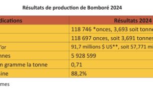 Orezone Bomboré : Une production de 3,693 tonnes d’or en 2024