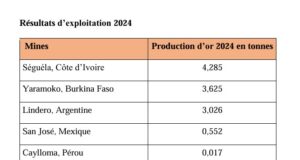Burkina Faso : La mine de Yaramoko a produit 3,625 tonnes d’or en 2024 à une teneur moyenne de 8,21 grammes la tonne