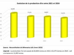 Burkina Faso : Production de 53,375 tonnes d’or en 2024, une baisse de 6,1% par rapport à 2023