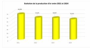 Burkina Faso : Production de 53,375 tonnes d’or en 2024, une baisse de 6,1% par rapport à 2023