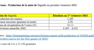 Côte d’Ivoire : Séguéla 1,197 tonnes d’or produit au premier trimestre 2025