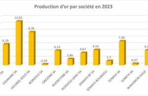 Burkina Faso : Production de 57,35 tonnes d’or et des recettes de 594,82 milliards FCFA en 2023