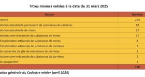 Burkina Faso : 418 titres miniers valides à la date du 31 mars 2025