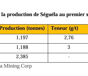 Côte d’Ivoire : La mine de Séguéla a produit 2,385 tonnes d’or au premier semestre 2025