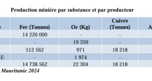 Mauritanie : Une production d’or de 22,304 tonnes en 2024